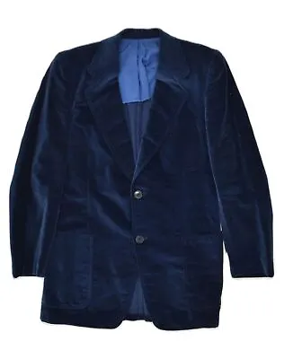 VINTAGE Mens 2 Button Blazer Jacket IT 50 Large Navy Blue AN45 • $28.82