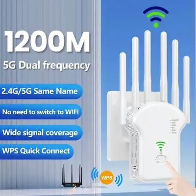 Wifi Range Internet Extender 1200Mbps 5G Wireless Repeater Signal Booster Router • $20.99