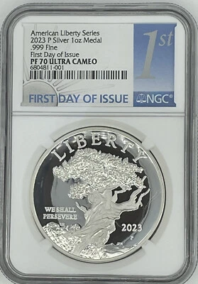 $149.95 • Buy ON HAND! 2023 P NGC PF70 American Liberty One 1 OZ Silver Proof Medal  FDOI