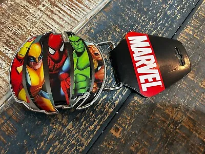 Marvel Heroes Bioworld Graphic Belt Buckle Multi-Color Ironman Hulk Spider-Man • $19.99