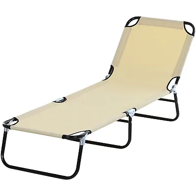4-Position Poolside Lawn Reclining Beach Chair Chaise Lounge Folding Sun Lounger • $49.91