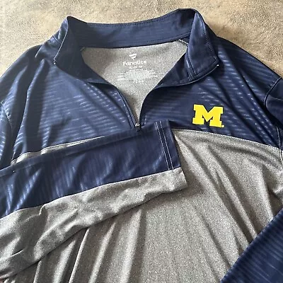 Fanatics Men's XL Michigan Wolverines ROCKET FISH Sweatshirt Quick Dry Active • $19.95