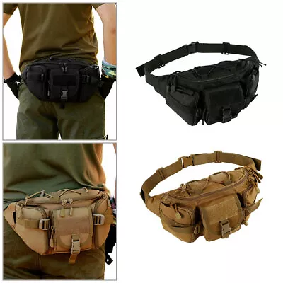 Men Waist Bag Sport Tactical Travel Fanny Pack Military Hip Belt Bum Pouch New • £10.42