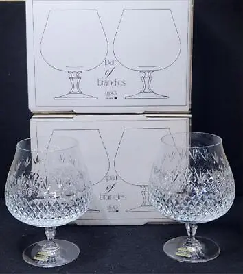2 Pair Of Brandies Mikasa Chatsworth Brandy Cognac Snifter Crystal 4 Glasses • $75