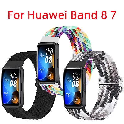 Nylon Fabric Adjustable Loop Elastics Watch Wrist Band Strap For Huawei Band 8 7 • £4.60