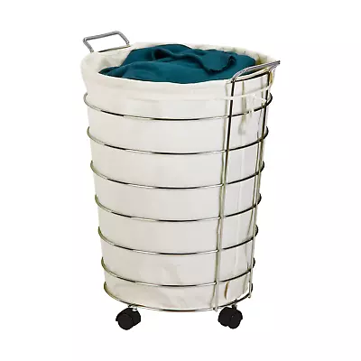 $49.99 • Buy Laundry Cart With Removable Basket Storage Rolling Home Organization