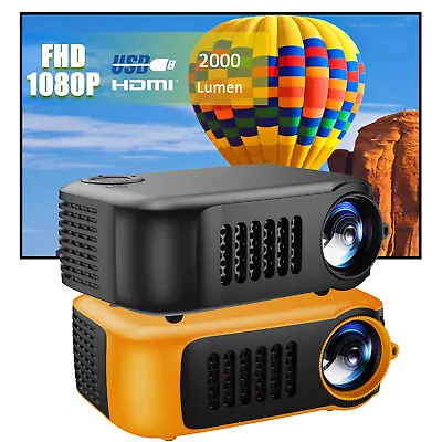 Portable Projector FHD LED Smart 1500 Lumen USB HDMI Beamer Multimedia Party AV • $34.99