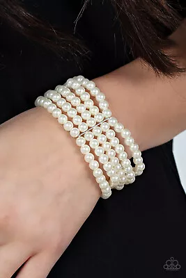 Paparazzi-Jewelry A Pearly Affair White-Bracelets • $4