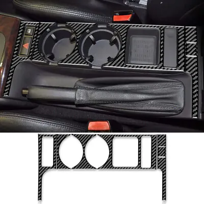 Black Console Center Cup Holder Sticker Carbon Fiber For BMW 3Series E46 98-2006 • $29.99