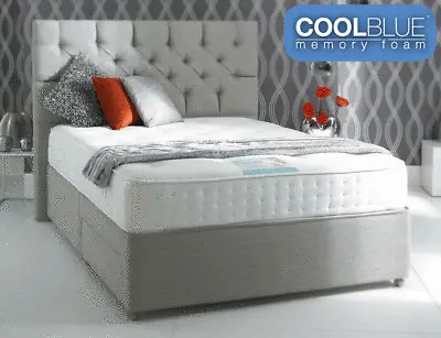 2000 Cool Blue Memory Foam Pocket Sprung Mattress 3ft 4ft6 Double 5ft King Size • £139.99