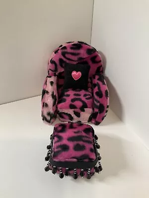 $16.99 • Buy Pink Leopard Print Doll Chair With Ottoman For Monster High,barbie & Bratz Dolls