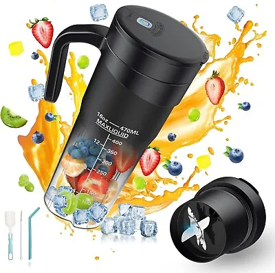 Portable Blender For Shakes And Smoothies 16 Oz Rechargeable USB-C 6 Blades NEW • $18.89