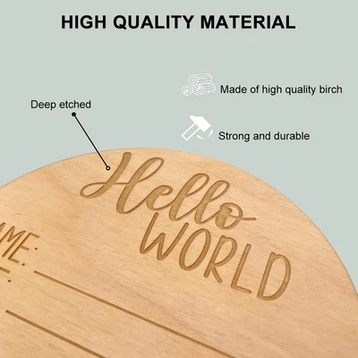 Hello World Photo Prop Write Smoothly Round For Hospital Baby Announcement Sign • $11.80