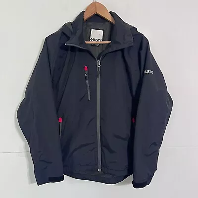 Musto Mens Hooded Gore-Tex Jacket Size S Black Full Zip Pockets Logo • $69.88