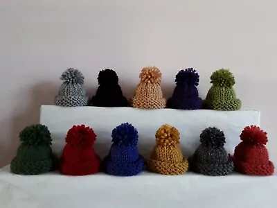  Hand Knitted Egg Cosy/cosies  Small Hats Winter Colours. (one)... • £1.50