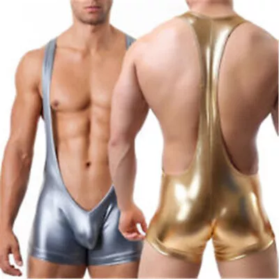 Leotard Wrestling Jockstrap Mankini Backless Bodysuit Men's Singlet Underwear • £9.02