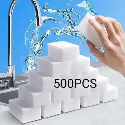 500PCS Magic Sponge Eraser Melamine Foam Stain Dirt Remover Cleaning Sponges • £31.99