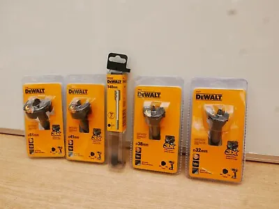 £69.80 • Buy Dewalt New 5pce Self Feed Wood Auger Drill Bit Set 32 38 41 51mm + Extension 