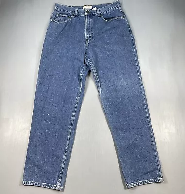 Vintage Old Navy Jeans Mens 34x32 Baggy Fit Tapered 90's Grunge Stone Wash Blue • $22.89