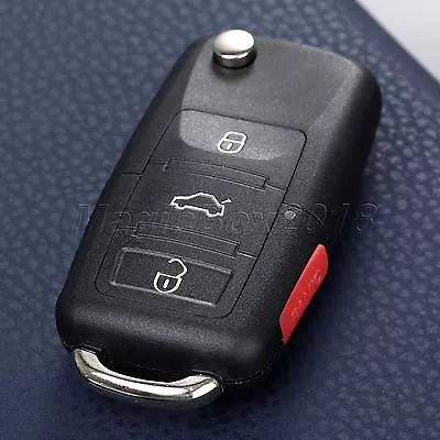 Flip Remote Key Case Shell For  BEETLE JETTA PASSAT GOLF Rabbit MK4 MK5 R32 CC • $3.89