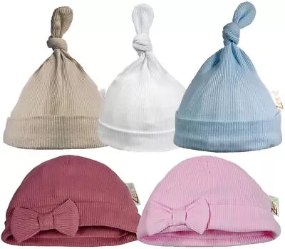 Baby Hat Beanie Knot Bow COTTON Girl Boy • £3.35