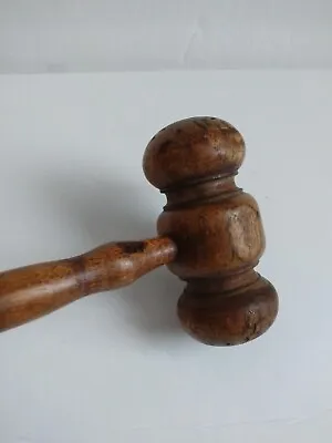 Vintage Antique Wooden Gavel Judges Auctioneers Meetings Handmade 10.5  Mallet • $12.99