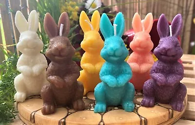 3 X Organic Beeswax Handmade Candles Set Of 3 Rabbit / Bunny (Easter) • £8.89