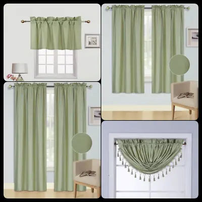 Panels Or Valances Solid Blackout Rod Pocket Foam Lined Window Curtain Treatment • $6.80