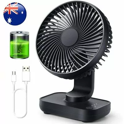 USB Rechargeable Desk Table Fan Personal Small Air Circulator Quiet 4 Speeds Fan • $19.99