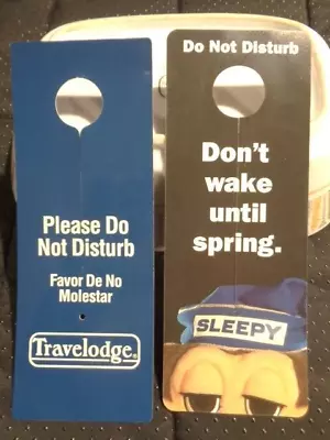 Vintage Pair Of 1980s-90s Travelodge DO NOT DISTURB Door Signs Different Designs • $1.49