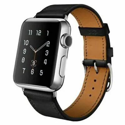 $16.99 • Buy Leather Watch Band Belt Single/Double Tour For Apple Watch Series 6 5 4 3 8 7 SE
