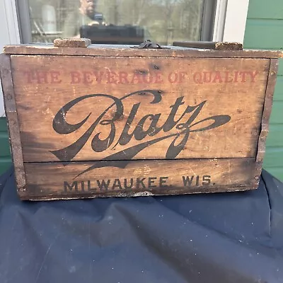 Vintage Blatz Beer Crate Very Early 1927 With Red Graphics And Inside Graphics • $185