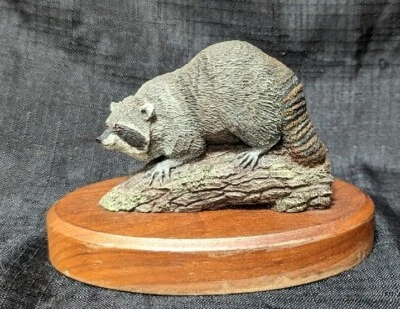 £15.96 • Buy AUDUBON BRONZES Hamilton Collection Deaton Animal Wildlife Figurine Raccoon 1977