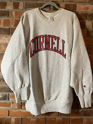 Vintage Cornell Champion Reverse Weave 2xl Grey Sweatshirt Crewneck Pullover • $79.99