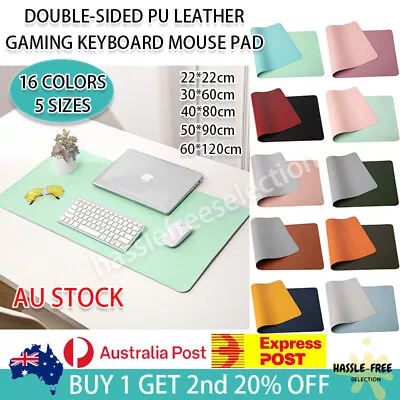 $30.49 • Buy 2-Sided Large Leather Mouse Pad Gaming Desk Anti-Slip Keyboard Laptop Extended