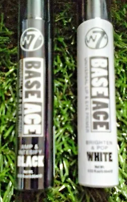 W7 BASE ACE Universal Lip And Eye Primer Black And White Duo Ideal For Halloween • £8.99