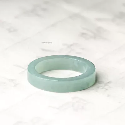 Natural Jadeite Ring Women Men A Grade Light Blue Water Ring Square Band Ring   • £22.59