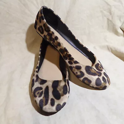 🩰 Mix No. 6 Ballet Flats Sz 9.5 M Leopard Print Brown Tan Velvet Fabric; Nice • $16.99
