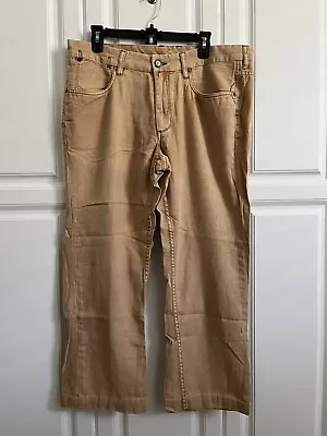 Tommy Bahamas Authentic Tan Brown Jeans Mens Pants 36/32 Linen Cotton Blend • $9.99