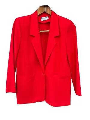 Vintage Alfred Dunner Lightweight Blazer Jacket Sz. 8P Bright Red *Machine Wash • $25