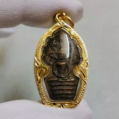 Pendant Thai Amulet Lp Tim Naga Gold Micron Case Very Rare Buddha Talisman Gift • $29.30