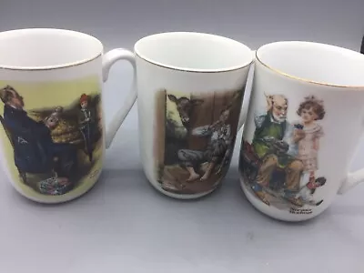 Norman Rockwell Mugs Set Of 3 Vintage 1982 • $18