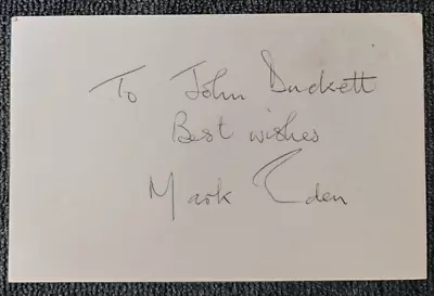 Mark Eden Autograph Actor Signature On Postcard.  Lot#A159 • $6.22