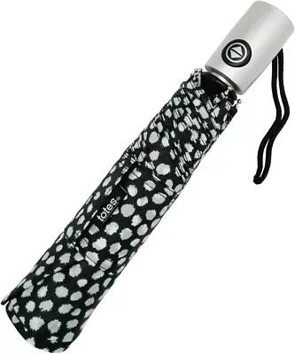 Totes NeverWet Technology Auto Open Close Umbrella Black With White...  • $40.52