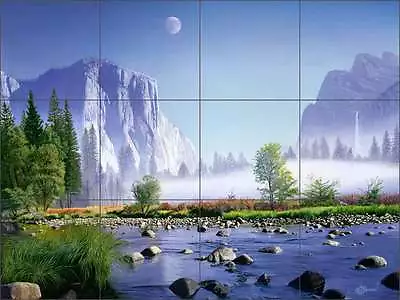 Mountain Tile Backsplash Burmann Landscape Art Ceramic Mural KB001 • $125