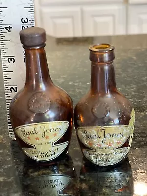 2 Vintage Old Bottle Miniature Alcohol Empty Paul Jones Whiskey • $5.99