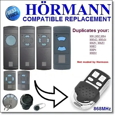 £15.55 • Buy HORMANN HS, HSE, HSM, HSP, HSD, HSZ Remote Control Duplicator 868.35MHz 