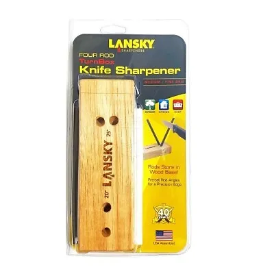 Lansky Turn Box 4 Rod Ceramic Crock Stick Knife Sharpener LCD5D • $52.90