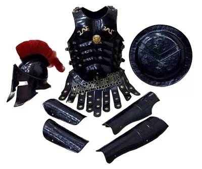 Medieval Armor 300 Spartan Armor Helmet Greek Leg Arm Guard Halloween Costume  • $463.05