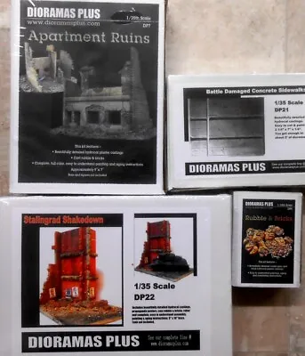 Dioramas Plus 2 Great Kit Building WWII Ruins 1/35 Diorama Bases Lot NIB • $60